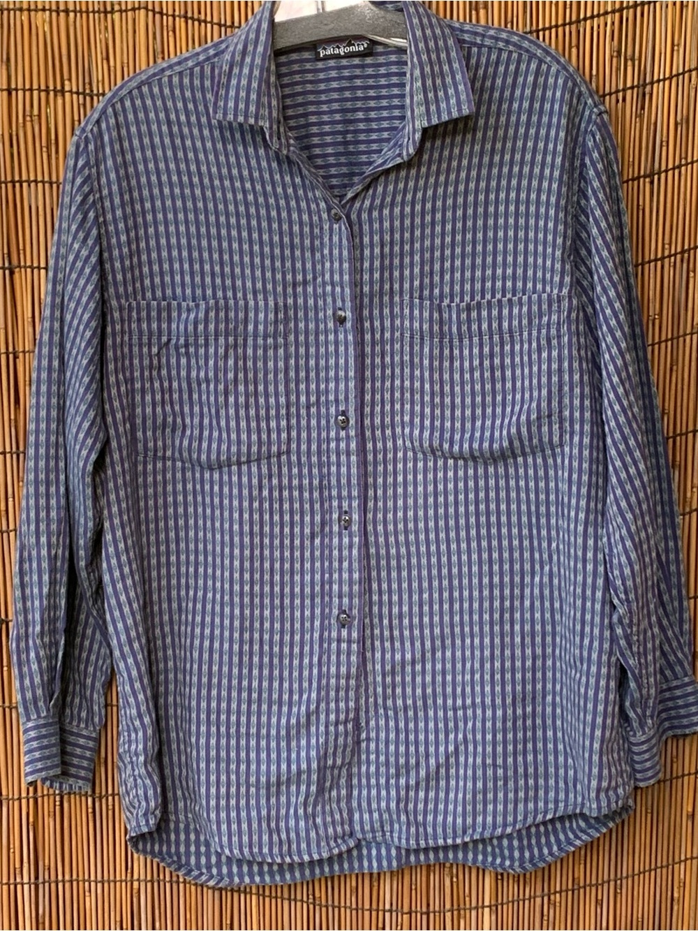 Patagonia vintage 90’s Made in Portugal  diamond pattern button up shirt
